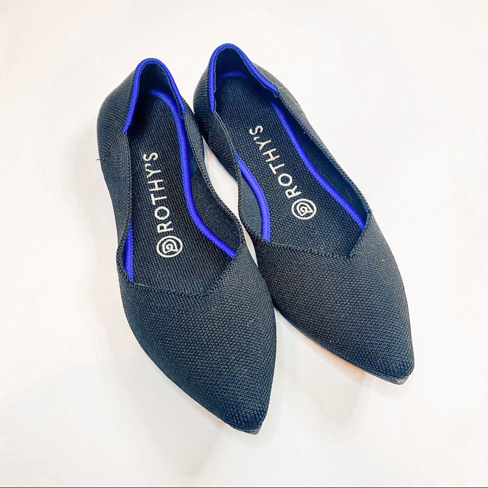 Rothy’s The Point Black Knit Flats size 7